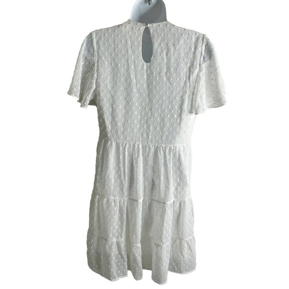 ALTAR’D State Size XS Tiered Dress Rosie Flutter Sleeve Ivory Swiss Dot NEW - Picture 4 of 12